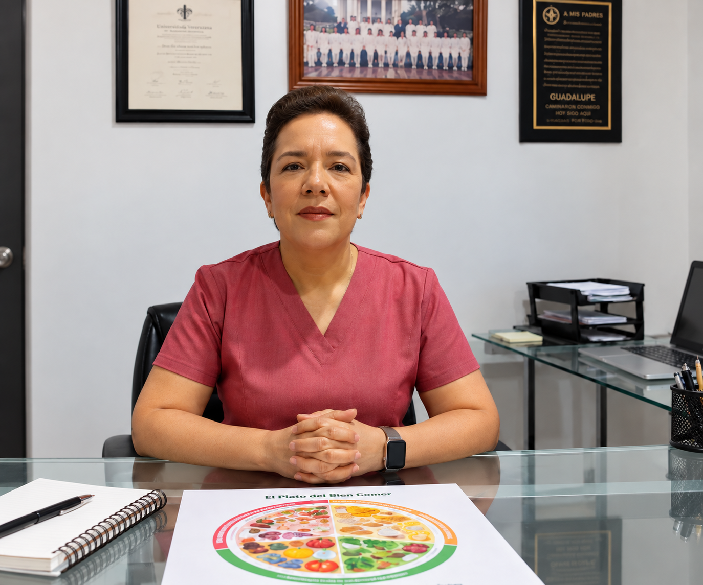 Guadalupe Aguilar Carpio en su consultorio